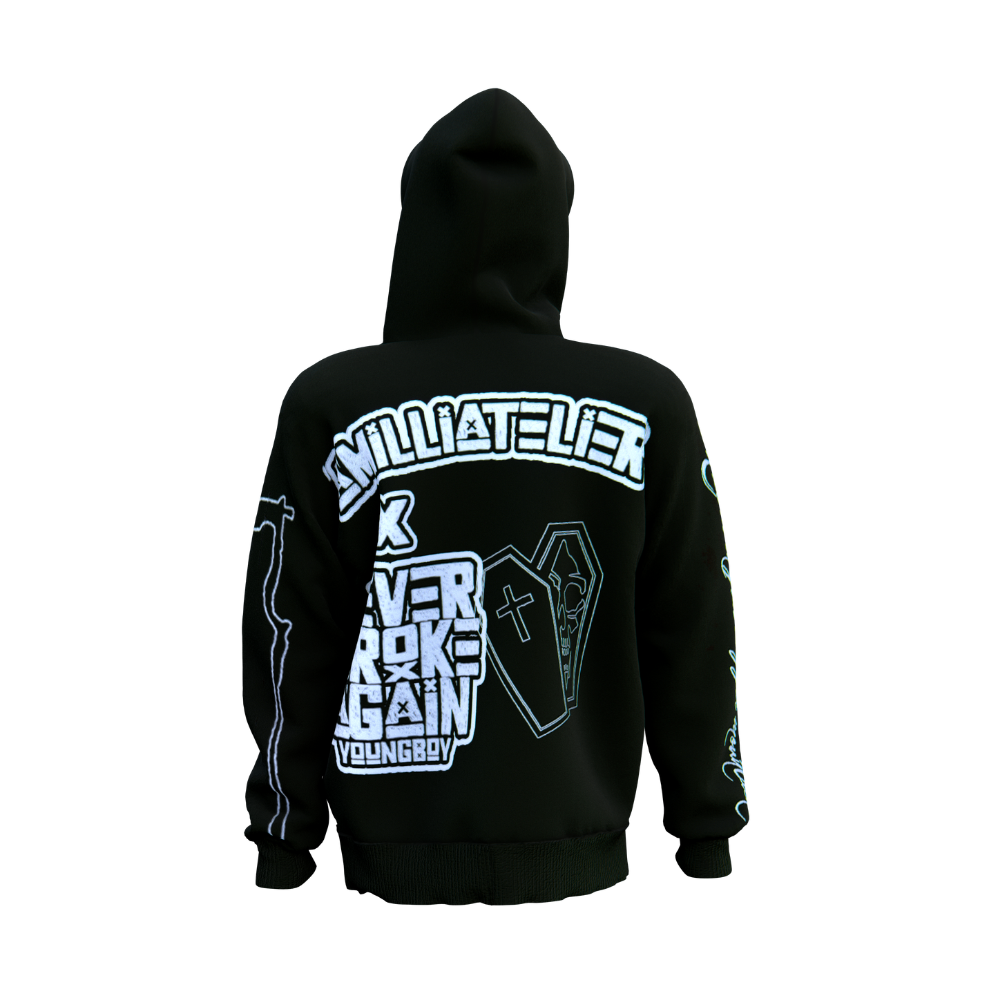 MEET US ON GDM NBA YOUNGBOY x AMILLI BLACK HOODIE