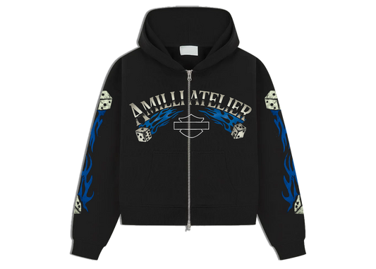 VOLTAGE BLUE LUCKY SINS ZIP UP HOODIE