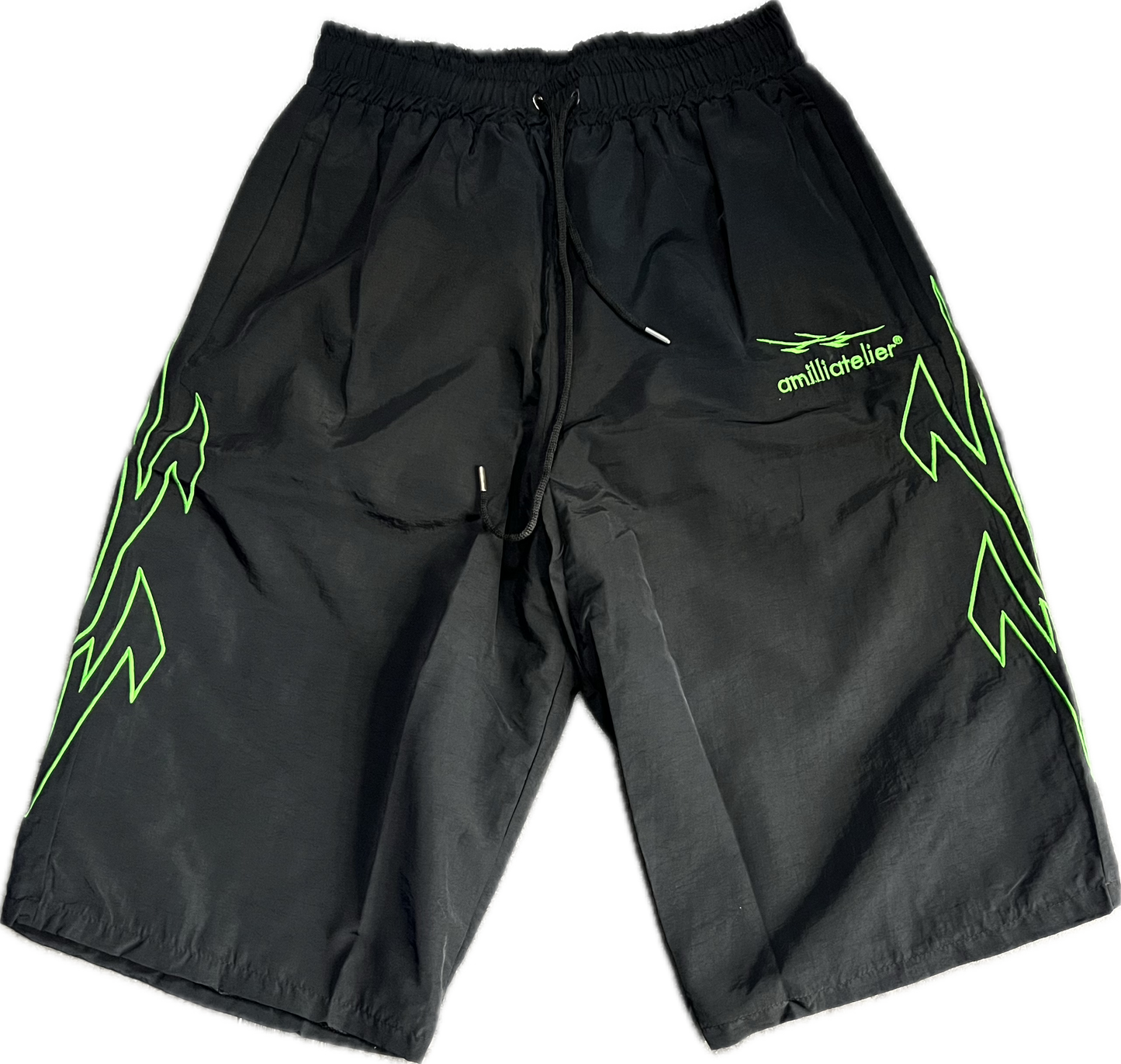 MIDNIGHT/SLIME GREEN VOLT BREAKER WINDBREAKER SHORTS