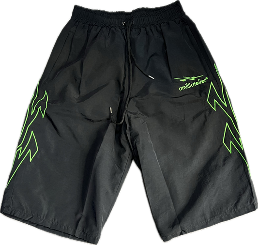 MIDNIGHT/SLIME GREEN VOLT BREAKER WINDBREAKER SHORTS