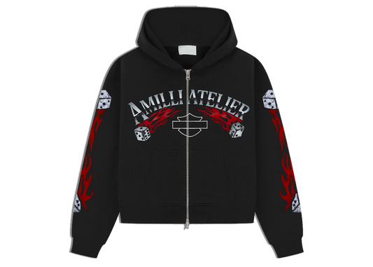 RUBY RED LUCKY SINS ZIP UP HOODIE
